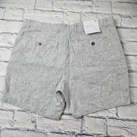 NWT Goodfellow Men's Linen Blend Shorts Gray Flat Front Every Wear Preppy sz 36 - Picture 7 of 12